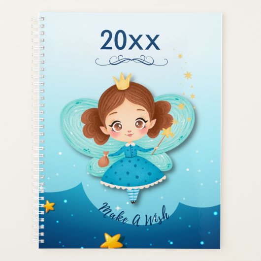 Maak een Wish Blue Fairy Yarly Calendars Planner (Voorkant)