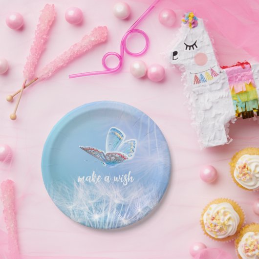 Maak een Wish Dandelion- en Butterfly-ontwerp Papieren Bordje (Feest)