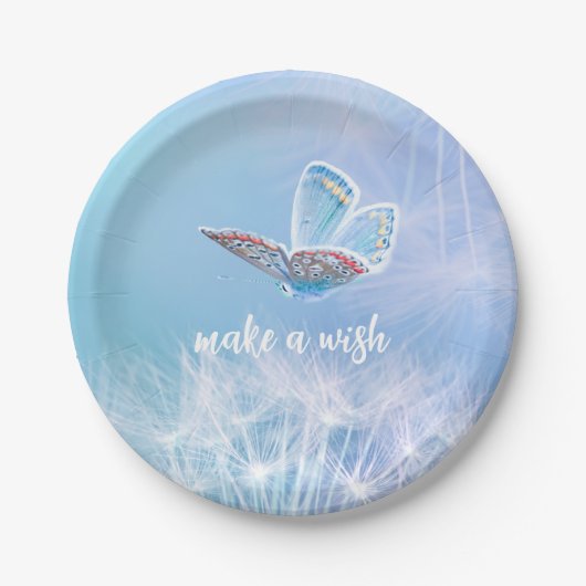 Maak een Wish Dandelion- en Butterfly-ontwerp Papieren Bordje (Voorkant)