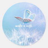 Maak een Wish Dandelion- en Butterfly-ontwerp Ronde Sticker (Voorkant)