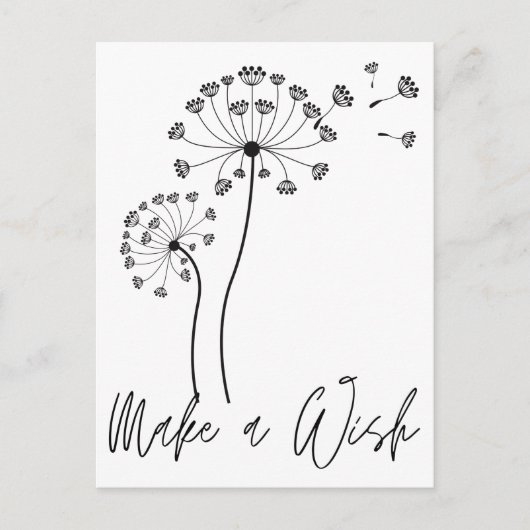 Maak een Wish Dandelion Flower Fluff Briefkaart (Voorkant)