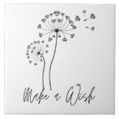 Maak een Wish Dandelion Flower Fluff Tegeltje (Voorkant)