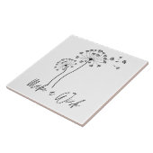 Maak een Wish Dandelion Flower Fluff Tegeltje (Zijkant)