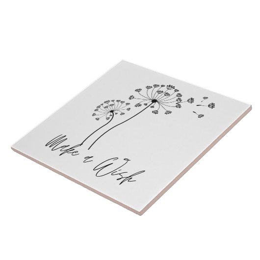 Maak een Wish Dandelion Flower Fluff Tegeltje (Zijkant)