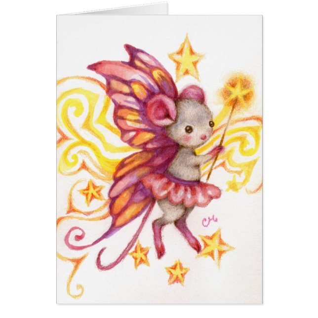 Maak een Wish - Fantasy Mouse Art Card (Voorkant)