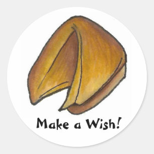 Maak een Wish Fortune Cookie Chinese Food Foodie Ronde Sticker