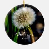 Maak een Wish, geloof, Dandelion kerstversiering Keramisch Ornament (Achterkant)