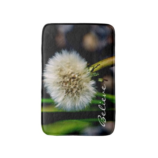 Maak een Wish, geloof je, Dandelion Bath Mat (Voorkant Verticaal)