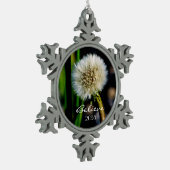 Maak een Wish, geloof me, Dandelion Kerstmis Tin Sneeuwvlok Ornament (Links)