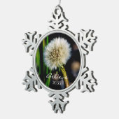 Maak een Wish, geloof me, Dandelion Kerstmis Tin Sneeuwvlok Ornament (Rechts)