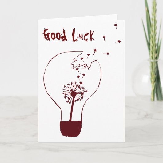 Maak een Wish Good LuckCard. Abstract Dandelion Ro Kaart (Voorkant)