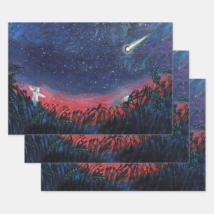 Maak een Wish op een Illustratie van de Shooting S Inpakpapier Vel