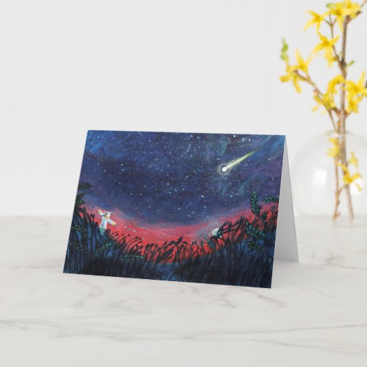 Maak een Wish op een Illustratie van de Shooting S Kaart (Gele Bloem)