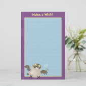 Maak een Wish. Owl Briefpapier (Staand voorkant)