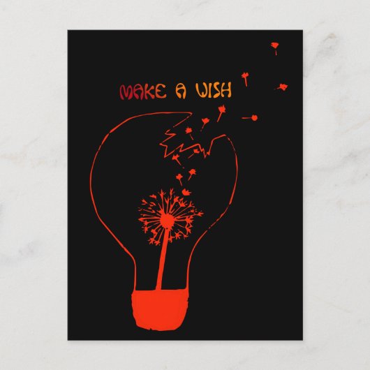 Maak een Wish Post Kaart Abstract Dandelion (Voorkant)