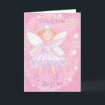 Maak een Wish 'Special Daughter' verjaardagskaart Kaart<br><div class="desc">Een grappige fee in roze en blauw, klaar om je wensen uit te drukken! De groeten met een schattige fee en de woorden 'Op een speciale dochter' aan de voorkant. Een roze, lila, blauw en wit aanpasbaar design dat u kunt personaliseren met uw eigen tekst, afbeeldingen en ideeën.Een originele gekleurde...</div>