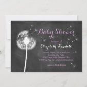 Maak een Wish. Uitnodiging tot baby shower (paars) (Voorkant)