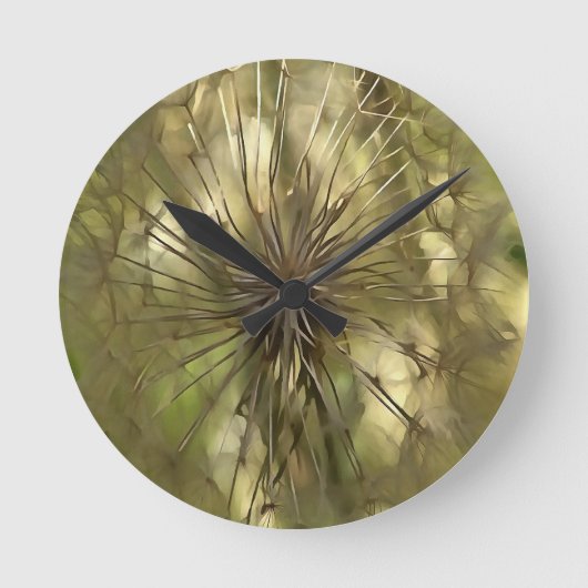 Maak een Wish Wildflower Seed Head Art Ronde Klok (Voorkant)