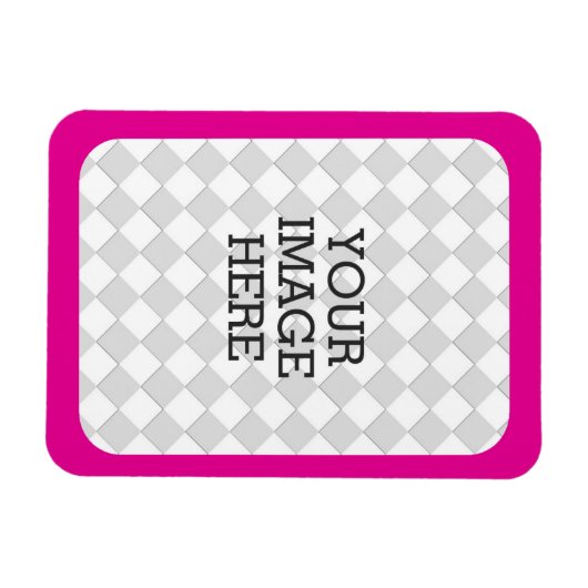 Maak eenvoudig uw eigen foto roze Fuchsia Magneet (Horizontaal)