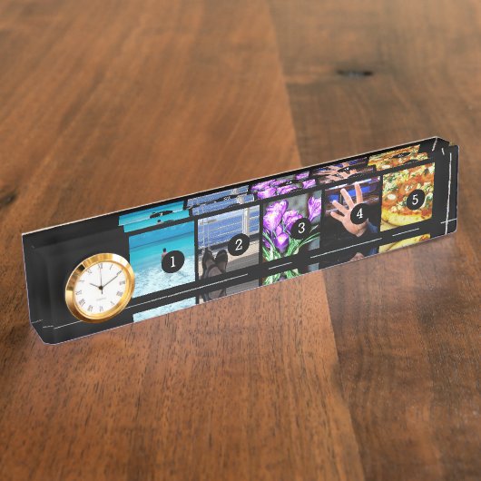 Maak eenvoudig uw eigen foto stijlvol 5 afbeelding naambordje (Zijkant)