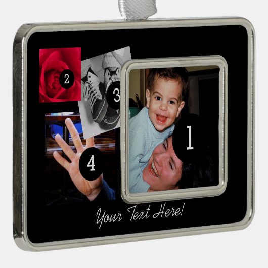 Maak eenvoudig uw eigen fotobeeldscherm met vier f verzilverd omlijst ornament (Rechts)