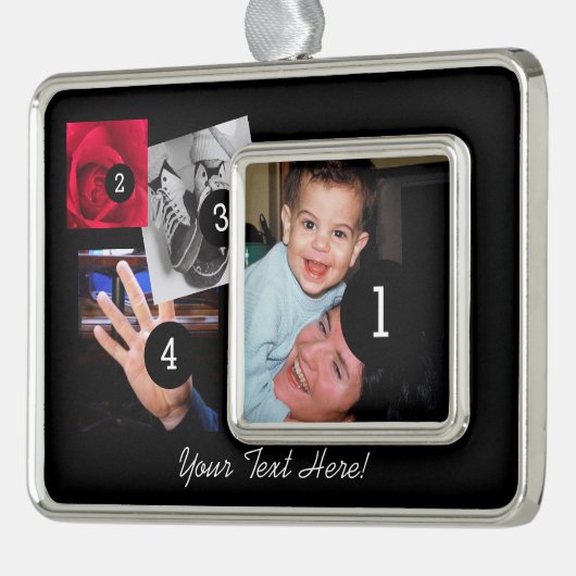 Maak eenvoudig uw eigen fotobeeldscherm met vier f verzilverd omlijst ornament (Links)