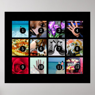 Maak eenvoudig uw eigen fotokunst met 12 afbeeldin poster