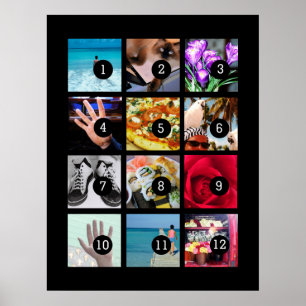 Maak eenvoudig uw eigen fotokunst met 12 afbeeldin poster