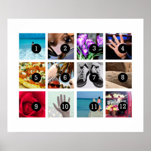 Maak eenvoudig uw eigen fotokunst met 12 afbeeldin poster