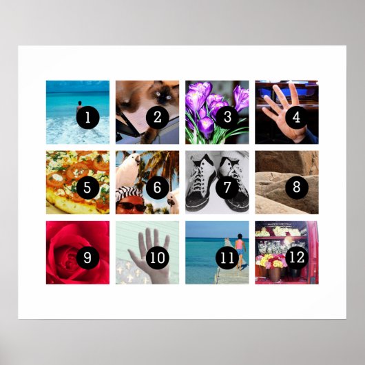 Maak eenvoudig uw eigen fotokunst met 12 afbeeldin poster (Voorkant)
