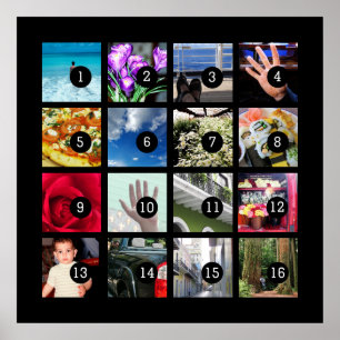 Maak eenvoudig uw eigen fotokunst met 16 foto's poster