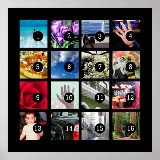Maak eenvoudig uw eigen fotokunst met 16 foto's poster (Voorkant)