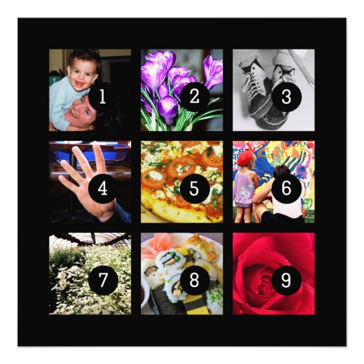 Maak eenvoudig uw eigen fotokunst met 9 afbeelding foto afdruk (Voorkant)