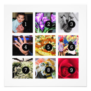 Maak eenvoudig uw eigen fotokunst met 9 afbeelding foto afdruk