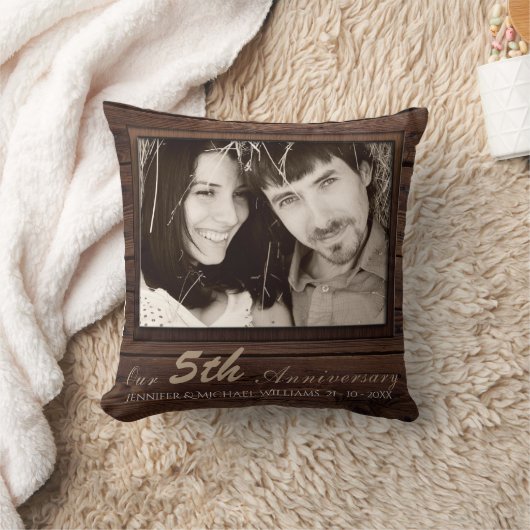 Maak eigen 5e trouwdag FOTOCADEAU naam Kussen (Deken)