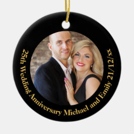Maak eigen ANNIVERSARY FOTOCADEAU onder $15 Keramisch Ornament
