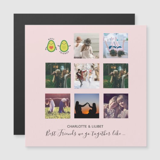 Maak eigen BFF-foto-collage cadeaus - Vegan Avocad (Voorkant / Achterkant)