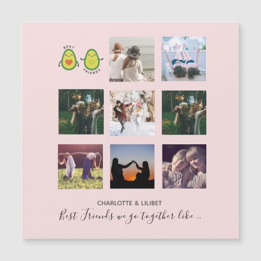 Maak eigen BFF-foto-collage cadeaus - Vegan Avocad (Voorkant)