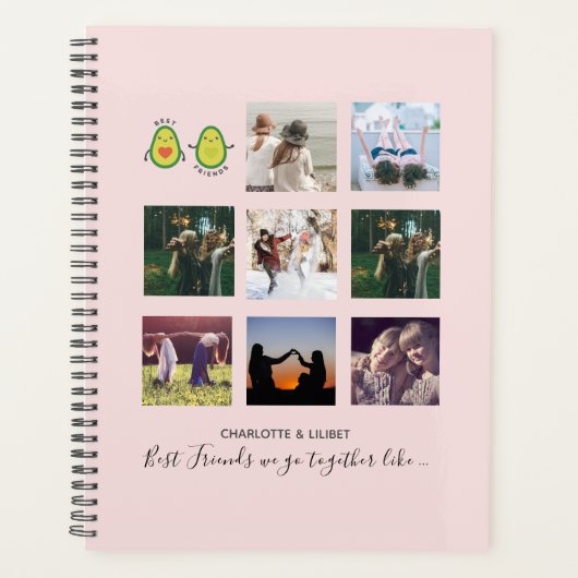 Maak eigen BFF-foto collage cadeaus - Vegan Avocad Planner (Voorkant)
