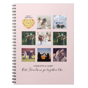 Maak eigen BFF-foto collage pizza cadeau Notitieboek