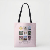 Maak eigen BFF-foto collage pizza cadeau Tote Bag (Voorkant)
