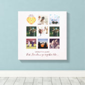 Maak eigen BFF-foto-collage Pizzacadeau Canvas Afdruk (Insitu (Houten vloer))