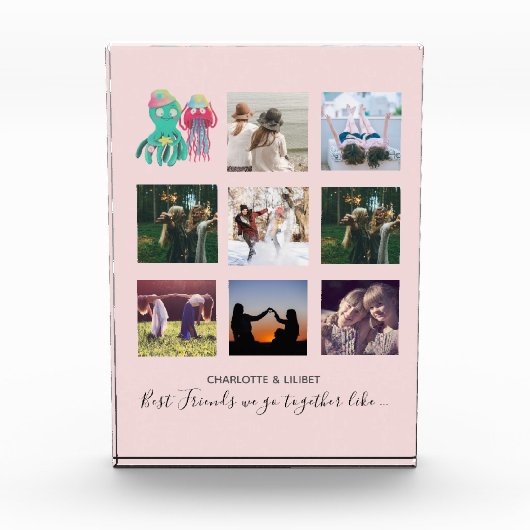 Maak eigen BFF-foto-collagecadeaus - Jellyfish Oct Fotoblokken (Voorkant)