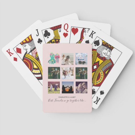 Maak eigen BFF-foto-collagecadeaus - kwal oct Pokerkaarten (Achterkant)