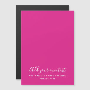 Maak eigen CERISE ROZE aangepaste tekst gepersonal