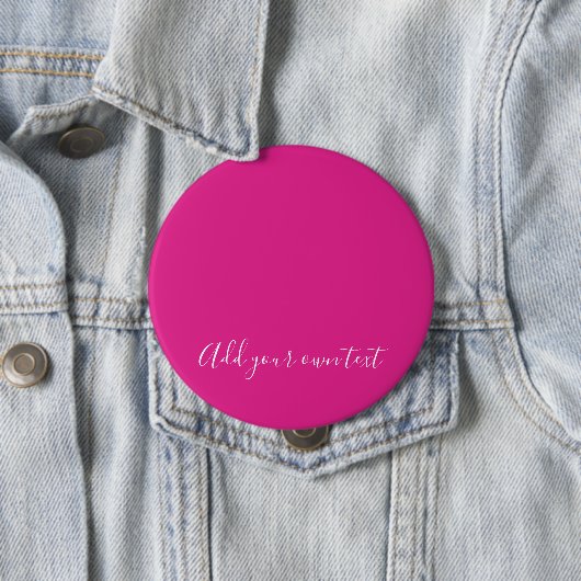 Maak eigen CERISE ROZE aangepaste tekst gepersonal Ronde Button 4,0 Cm (In situ)