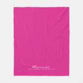 Maak eigen CERISE ROZE aangepaste tekst persoonlij Fleece Deken (Voorkant)