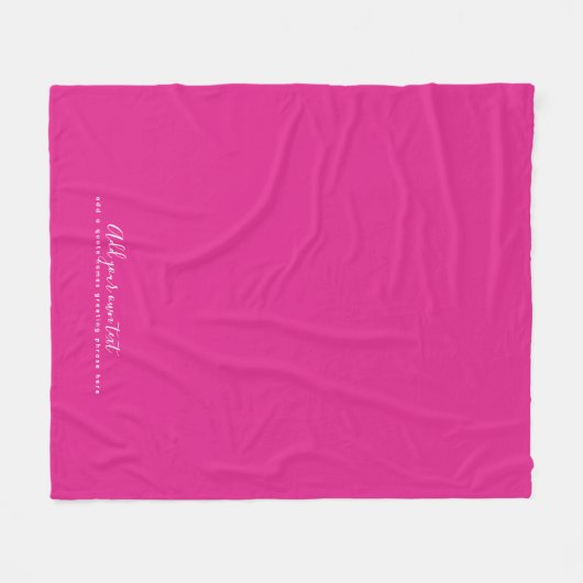 Maak eigen CERISE ROZE aangepaste tekst persoonlij Fleece Deken (Voorkant (Horizontaal))