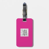 Maak eigen CERISE ROZE QR CODE Zakelijke kaart Log Bagagelabel (Achterkant verticaal)