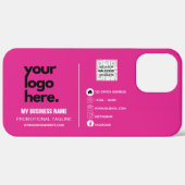 Maak eigen CERISE ROZE QR CODE Zakelijke kaart Log Case-Mate iPhone Case (Achterkant (horizontaal))